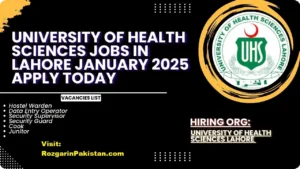 University of Health Science Lahore Jobs 2025