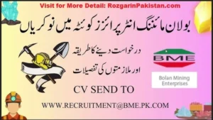 Bolan Mining Enterprises Quetta Jobs 2025