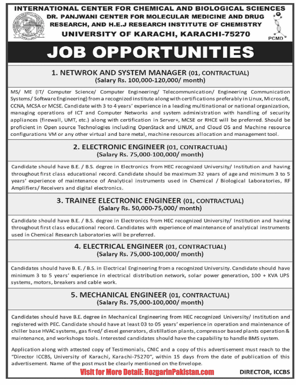University of Karachi Jobs 2025 University of Karachi Jobs 2025